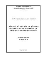 ĐÁNH GIÁ kết QUẢ điều TRỊ nội KHOA BỆNH VIÊM túi THỪA đại TRÀNG tại BỆNH VIỆN đa KHOA NÔNG NGHIỆP 