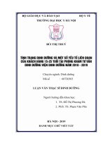 TÌNH TRẠNG DINH DƯỠNG và một số yếu tố LIÊN QUAN của KHÁCH HÀNG 15 25 TUỔI tại PHÒNG KHÁM tư vấn DINH DƯỠNG VIỆN DINH DƯỠNG năm 2018   2019 