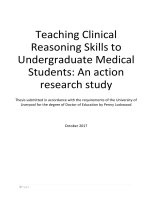 Teaching Clinical Reasoning Skills to Undergraduate Medical Students: An action research study