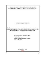 Experiences in teaching songs and chants for primary students of grade 4 