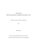 At the Front Door Child Protection Reporting in a Changing Policy and Legislative Context