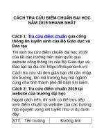 tra cứu điểm chuẩn đai học nhanh nhất năm  2019