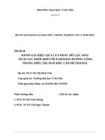 ĐÁNH GIÁ HIỆU qủa của PHÁC đồ lọc máu TÍCH cực PHỐI hợp với ETHANOL ĐƯỜNG UỐNG TRONG điều TRỊ NGỘ độc cấp METHANOL 