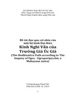 Bồ tát đạo qua cái nhìn của một bộ kinh Đại thừa Kinh Nghi Vấn của Trưởng Giả Úc Già (The Bodhisattva Path according to The Inquiry of Ugra - Ugraparipṛcchā, a Mahayana sutra)