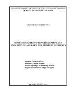Some measures to teach elementayry english vocabulry prymery students 