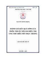 ĐÁNH GIÁ kết QUẢ sớm của PHẪU THUẬT nội SOI điều TRỊ UNG THƯ BIỂU mô TRỰC TRÀNG 