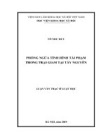PHÒNG NGỪA TÌNH HÌNH TÁI PHẠM TRONG TRẠI GIAM TẠI TÂY NGUYÊN