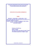 “History – geography – literature – civic education and fine arts integrated teaching in an english period of grade 6   period 33 unit 5 natural wonders of the world – lesson 1 getting started 