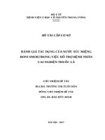ĐÁNH GIÁ tác DỤNG của nước súc MIỆNG BONI SMOK TRONG VIỆC hỗ TRỢ BỆNH NHÂN CAI NGHIỆN THUỐC lá 