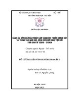 ĐÁNH GIÁ kết QUẢ PHẪU THUẬT làm TĂNG KÍCH THƯỚC DƯƠNG vật tại TRUNG tâm NAM học, BỆNH VIỆN hữu NGHỊ VIỆT đức THỜI GIAN từ 12016 – 52020 