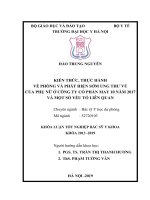 KIẾN THỨC, THỰC HÀNH về PHÒNG VÀPHÁT HIỆN sớm UNG THƯ vú của PHỤ nữ ở CÔNG TY cổ PHẦN MAY 10 năm 2017 và một số yếu tố LIÊN QUAN 