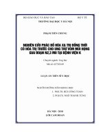 NGHIÊN cứu PHÁC đồ hóa xạ TRỊ ĐỒNG THỜI có hóa TRỊ TRƯỚC CHO UNG THƯ vòm mũi HỌNG GIAI đoạn n2,3 m0 tại BỆNH VIỆN k 