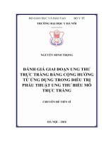 ĐÁNH GIÁ GIAI đoạn UNG THƯ TRỰC TRÀNG BẰNG CỘNG HƯỞNG từ ỨNG DỤNG TRONG điều TRỊ PHẪU THUẬT UNG THƯ BIỂU mô TRỰC TRÀNG 