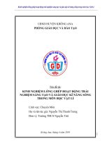 Kinh nghiệm lồng ghép hoạt động trải nghiệm sáng tạo và giáo dục kĩ năng sống trong môn học vật lí 