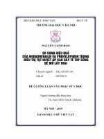 SO SÁNH HIỆU QUẢ của NORADRENALIN và PHENYLEPHRIN TRONG điều TRỊ tụt HUYẾT áp SAU gây tê tủy SỐNG để mổ lấy THAI 