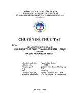 LUẬN ÁN TỐT NGHIỆP ĐH KINH TẾ QUỐC DÂN: HOẠT ĐỘNG.KINH.DOANH CỦA CÔNG TY CỔ PHẦN THĂNG.LONG XANH – THỰC TRẠNG VÀ GIẢI PHÁP HOÀN THIỆN