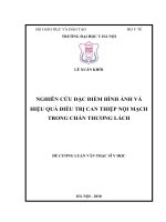 NGHIÊN cứu đặc điểm HÌNH ẢNH và HIỆU QUẢ điều TRỊ CAN THIỆP nội MẠCH TRONG CHẤN THƯƠNG LÁCH 