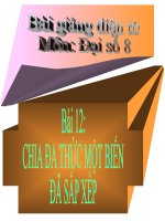 Bài giảng Đại số 8 chương 1 bài 12: Chia đa thức một biến đã sắp xếp