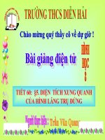 Bài giảng Hình học 8 chương 4 bài 5: Diện tích xung quanh của hình lăng trụ đứng