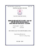 ĐÁNH GIÁ HIỆU QUẢ điều TRỊ bước 1 UNG THƯ BIỂU mô TUYẾN PHỔI GIAI đoạn IV BẰNG PHÁC đồ PEMETREXED  PLATINUM 