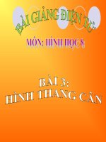 Bài giảng Hình học 8 chương 1 bài 3: Hình thang cân