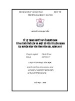 TỶ lệ TĂNG HUYẾT áp ở NGƯỜI dân từ 40 TUỔI TRỞ lên và một số yếu tố LIÊN QUAN tại HUYỆN văn yên TỈNH yên bái, năm 2017 