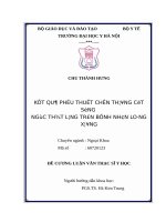 KẾT QUẢ PHẪU THUẬT CHẤN THƯƠNG cột SỐNG NGỰC THẮT LƯNG TRÊN BỆNH NHÂN LOÃNG XƯƠNG 