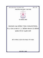 NGHIêN cứu BỆNH TĂNG CHOLESTEROL máu GIA ĐìNH ở các BỆNH NHÂN có BỆNH ĐỘNG MẠCH VÀNH sớm 