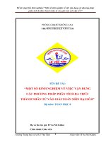 Một số kinh nghiệm về việc vận dụng các phương pháp phân tích đa thức thành nhân tử vào giải toán môn đại số 8 