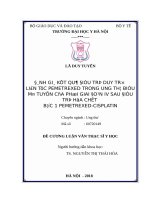 ĐÁNH GIÁ kết QUẢ điều TRỊ DUY TRÌ LIÊN tục PEMETREXED TRONG UNG THƯ BIỂU mô TUYẾN của PHỔI GIAI đoạn IV SAU điều TRỊ hóa CHẤT bước 1 PEMETREXED CISPLATIN 