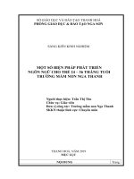 Một số biện pháp phát triển ngôn ngữ cho trẻ 24 36 tháng tuổi trường mầm non nga thanh 