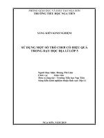 Sử dụng một số trò chơi trong dạy học địa lý lớp 5 ở trường tiểu học nga tiến 