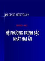 Bài giảng Đại số 9 chương 3 bài 2: Hệ phương trình bậc nhất hai ẩn