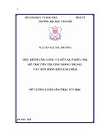 ĐẶC điểm lâm SÀNG VÀ kết QUẢ điều TRỊ hỗ TRỢ tổn THƯƠNG MÓNG TRONG VẢY nến BẰNG đèn EXCIMER 