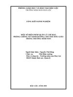 Một số biện pháp chỉ đạo nuôi dưỡng và phòng chống suy dinh dưỡng cho trẻ mẫu giáo ở trường mầm non hoa lộc 