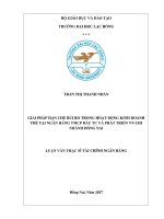 Giải pháp hạn chế rủi ro trong hoạt động kinh doanh thẻ tại Ngân hàng TMCP Đầu tư và Phát triển Việt Nam – Chi nhánh Đồng Nai