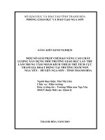 Một số giải pháp chỉ đạo nâng cao chất lượng xây dựng môi trường giáo dục lấy trẻ làm trung tâm nhằm kích thích trẻ tích cực tham gia hoạt động tại trường mầm non nga yên  huyện nga sơn  tỉnh thanh hóa 