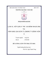 ĐÁNH GIÁ kết QUẢ xạ TRỊ  3d BỆNH NHÂN UNG THƯ  vòm HỌNG GIAI đoạn t1 2n0m0 tại BỆNH VIỆN k 