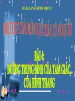 Bài giảng Hình học 8 chương 1 bài 4: Đường trung bình của tam giác, của hình thang