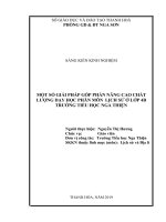 Một số giải pháp nhằm nâng cao chất lượng dạy học phân môn lịch sử lớp 4 
