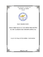 Hoàn thiện quản lý tài chính theo hướng tự chủ tại Bệnh viện Nhi Đồng Đồng Nai