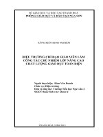 Hiệu trưởng chỉ đạo giáo viên làm công tác chủ nhiệm lớp nâng cao chất lượng giáo dục toàn diện ở trường tiểu học nga liên 2 