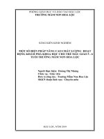 Một số biện pháp nâng cao chất lượng hoạt động khám phá khoa học cho trẻ mẫu giáo 5 6 tuổi trường mầm non hoa lộc 