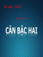 Bài giảng Đại số 9 chương 1 bài 1: Căn bậc hai