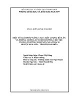 Một số giải pháp nâng cao chất lượng bữa ăn và phòng chống suy dinh dưỡng cho trẻ tại trường mầm non nga thạch 