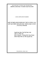 Một số biện pháp nhằm nâng cao và duy trì kết quả phổ cập giáo dục THCS ở xã nga thanh 