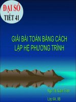 Bài giảng Đại số 9 chương 4 bài 8: Giải bài toán bằng cách lập phương trình