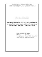 Kiểm tra đánh giá kết quả học tập theo định hướng phát triển năng lực học sinh qua môn hóa học ở trường THCS 