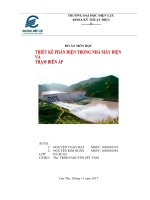 Đồ án 2   thiết kế trạm thủy điện thiết kế phần điện trong trạm biến áp