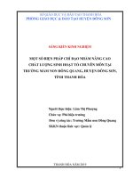 Một số biện pháp chỉ đạo nhằm nâng cao chất lượng sinh hoạt tổ chuyên môn tại trường mầm non đông quang, huyện đông sơn, tỉnh thanh hóa  